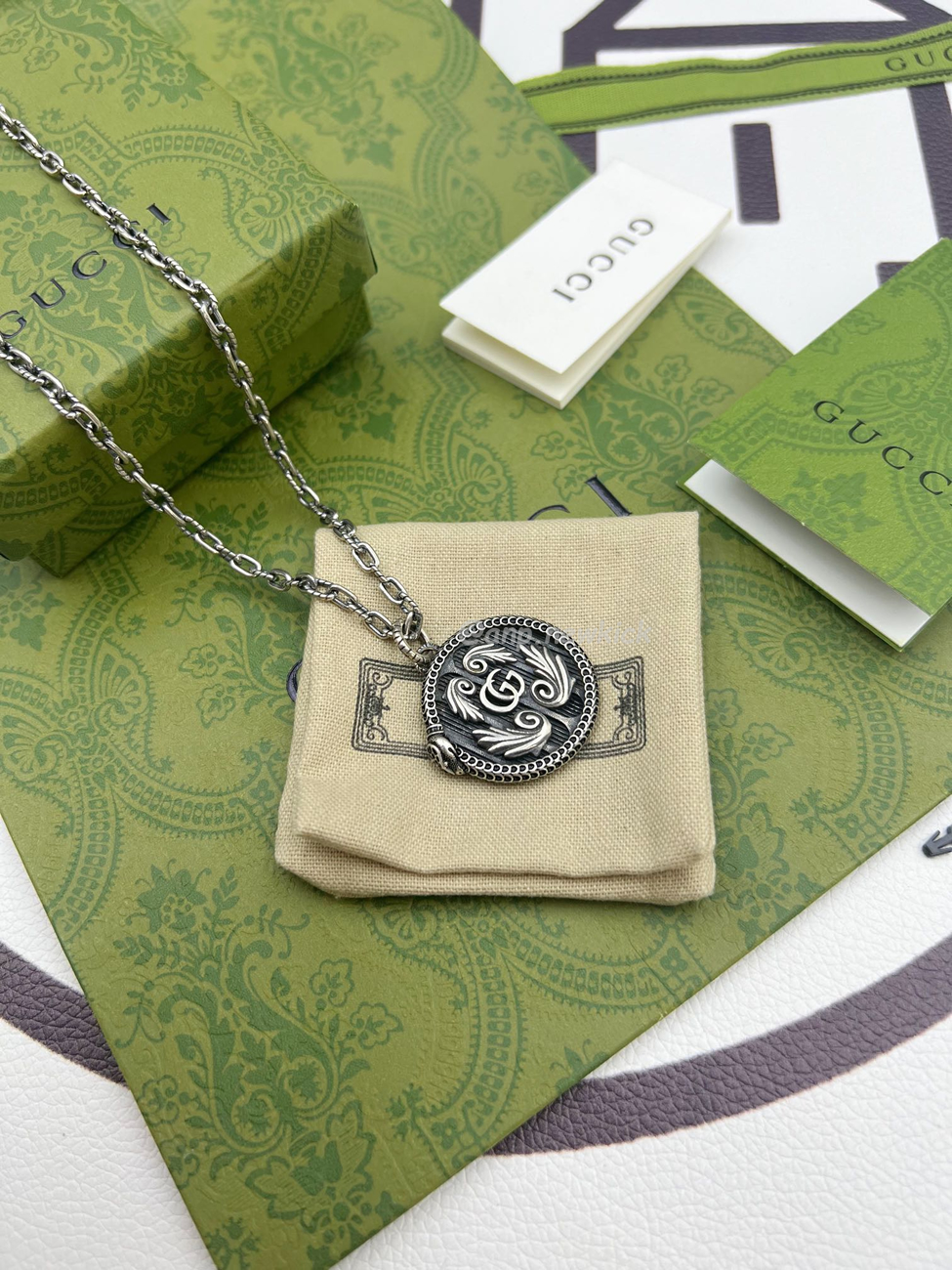 Gucci Silver Gg Logo Necklace (1) - www.newkick.vip